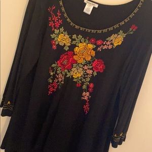 Black Floral Top.